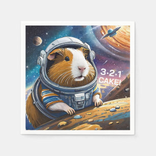 Cavia's in de ruimte! 321 taart! Retro-ruimtethema Servet