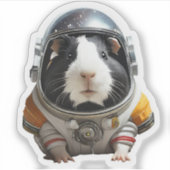 Cavia's in de ruimte! astronautenverkenner sticker (Voorkant)