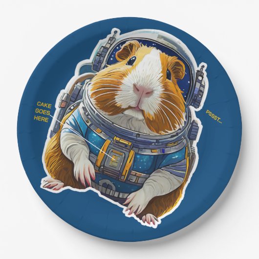 Cavia's in de ruimte! Retro Astronaut Explorer Papieren Bordje (Voorkant)