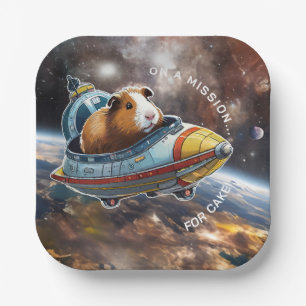 Cavia's in de ruimte! Retro Astronaut Explorer Papieren Bordje