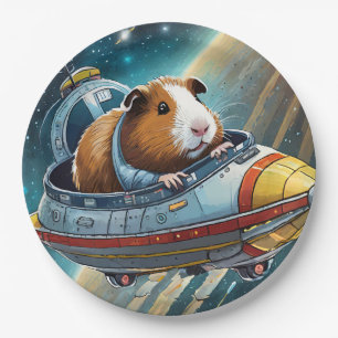 Cavia's in de ruimte - Retro Astronaut Papieren Bordje
