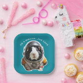 Cavia's in de ruimte! Retro Explorer Astronaut Papieren Bordje (Feest)