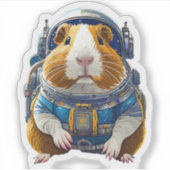 Cavia's in de ruimte! ruimtevaartastronaut sticker (Voorkant)