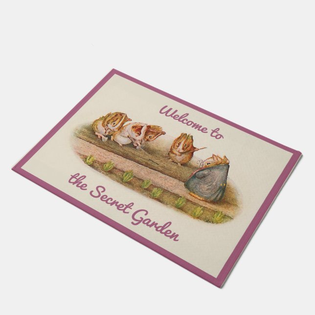 Cavia's in het Roos van de tuin Rood Deurmat (Schuin)