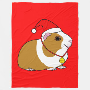 Cavia's in Santa Hat en Bell Fleece Deken