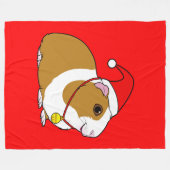 Cavia's in Santa Hat en Bell Fleece Deken (Voorkant (Horizontaal))