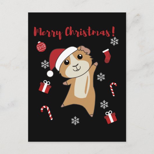 Cavia's Kerst Winter Dieren Feestdagenkaart (Voorkant)