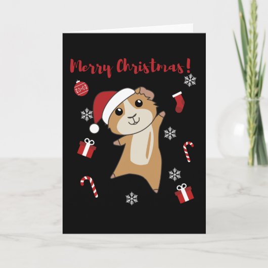 Cavia's Kerstmis Winter Dieren Feestdagen Kaart (Voorkant)