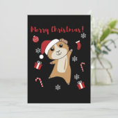 Cavia's Kerstmis Winter Dieren Feestdagenkaart (Staand voorkant)