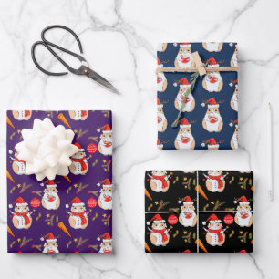 cavia's met een meisje inpakpapier vel