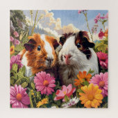 Cavia's onder wilde bloemen legpuzzel (Verticaal)