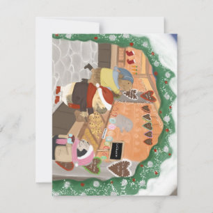 Cavia's op de kerstmarkt feestdagenkaart