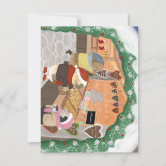 Cavia's op de kerstmarkt feestdagenkaart