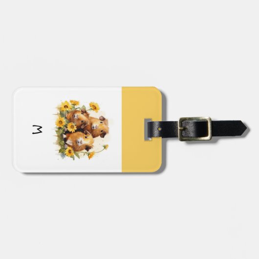 Cavia's Schattigee grillige gezelschapsdieren mono Bagagelabel (Voorkant horizontaal)