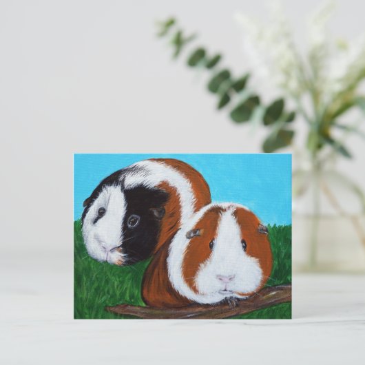 Cavia's schilderen briefkaart (Staand voorkant)