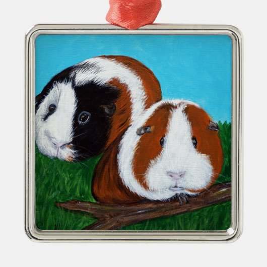 Cavia's schilderen metalen ornament (Voorkant)