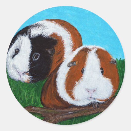 Cavia's schilderen ronde sticker (Voorkant)