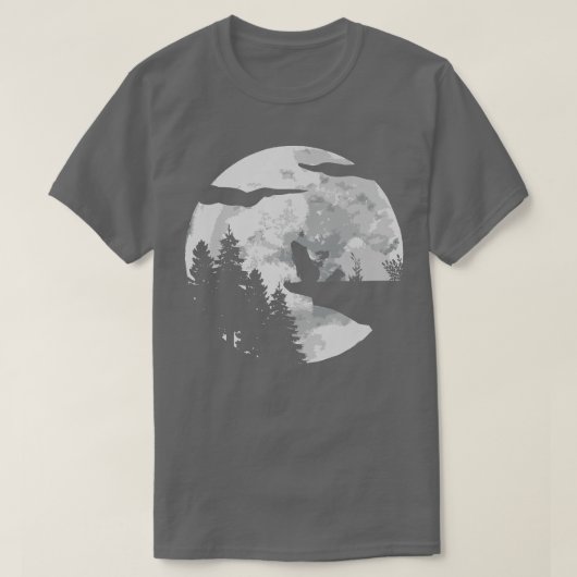 Cavia's Silhouette 's nachts met een moonGuinee T-shirt (Design voorkant)
