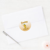 Caving Chick Ronde Sticker (Envelop)