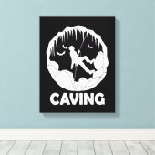 Caving - Speleology Cave Exploration Canvas Afdruk (Insitu (Houten vloer))