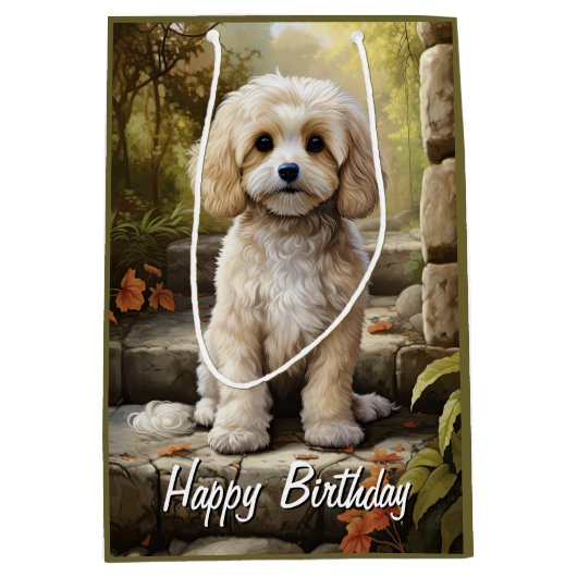 Cavodle/Cavapoo gepersonaliseerd Medium Cadeauzakje (Voorkant)