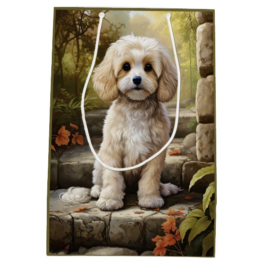 Cavodle/Cavapoo gepersonaliseerd Medium Cadeauzakje (Achterkant)