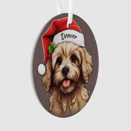Cavoodle aangepaste kerst ornament (voorkant)