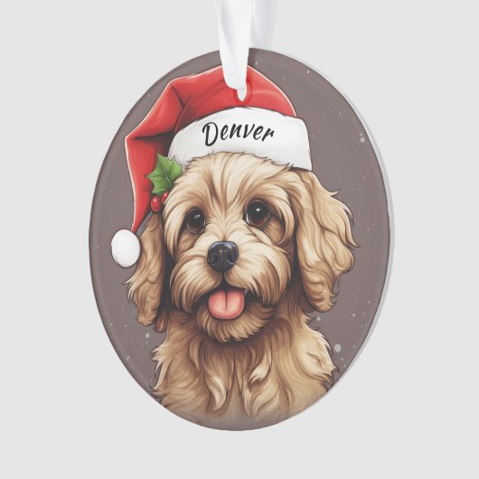 Cavoodle aangepaste kerst ornament (voorkant)