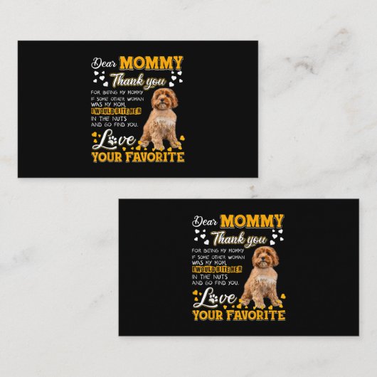 Cavoodle Beste mama bedankt dat je mijn mama bent Visitekaartje (Voorkant / Achterkant)