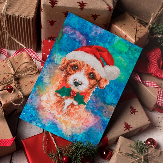 Cavoodle Breed Dog Kerstmis Feestdagenkaart