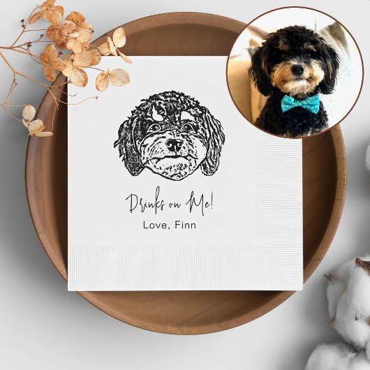 Cavoodle Dog gepersonaliseerde Drink op mij Servet