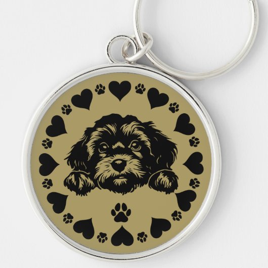 Cavoodle Dog Owner Sleutelhanger (Voorkant)