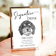 Cavoodle Dog Trouwhandtekening Drink Teken