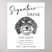 Cavoodle Dog Trouwhandtekening Drink Teken Poster (Voorkant)
