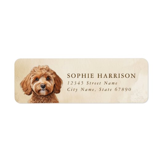 Cavoodle retouradreslabel etiket (Voorkant)