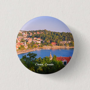 Cavtat, Kroatisch Uitzicht van de Mausoleum Ronde Button 3,2 Cm