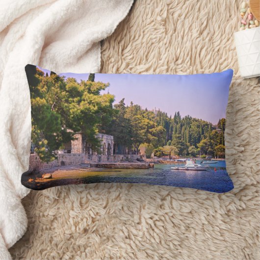 Cavtat, Uitzicht van Beach in Kroatië Kussen (Deken)