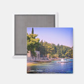 Cavtat, Uitzicht van de beach-feestdag in Kroatië Magneet (Voorkant / Achterkant)