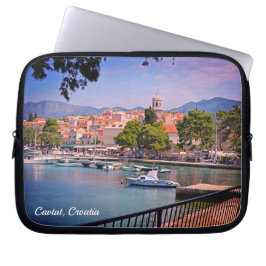 Cavtat, uitzicht van de stad Kroatië Laptop Sleeve