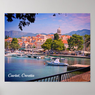 Cavtat, uitzicht van de stad Kroatië Poster