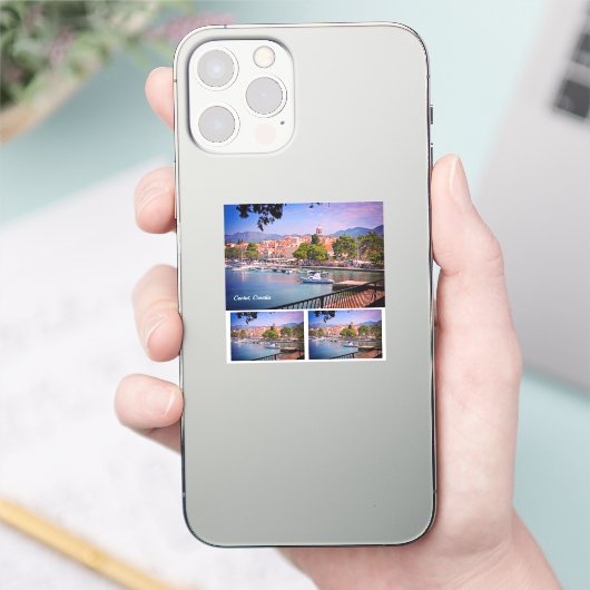 Cavtat, uitzicht van de stad Sticker, Kroatië Sticker (Telefoon)