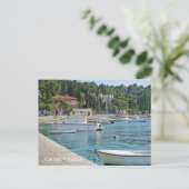 Cavtat, uitzicht van het water van Kroatië Feestdagenkaart (Staand voorkant)