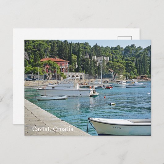 Cavtat, uitzicht van het water van Kroatië Feestdagenkaart (Voorkant / Achterkant)