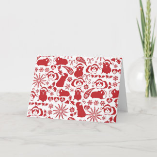 Cavy Christmas Feestdagen Kaart
