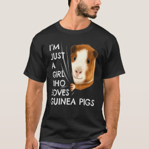 Cavy Girls Vrouwen gewoon een meisje dat van Guine T-shirt