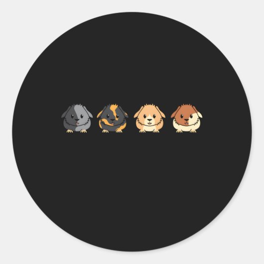 Cavy Guinee Pig Rodent Team Squad Ronde Sticker (Voorkant)
