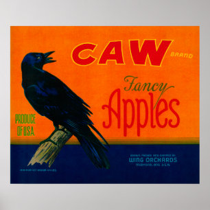 Caw Apple Crate LabelMedford, OF Poster