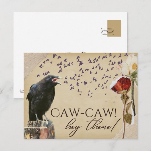 Caw-Caw Crow -stijl Briefkaarten (Voorkant / Achterkant)
