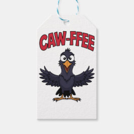 CAW-FREE Funny Crow Koffie Liefhebber Cadeaulabel