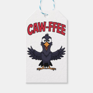 CAW-FREE Funny Crow Koffie Liefhebber Cadeaulabel